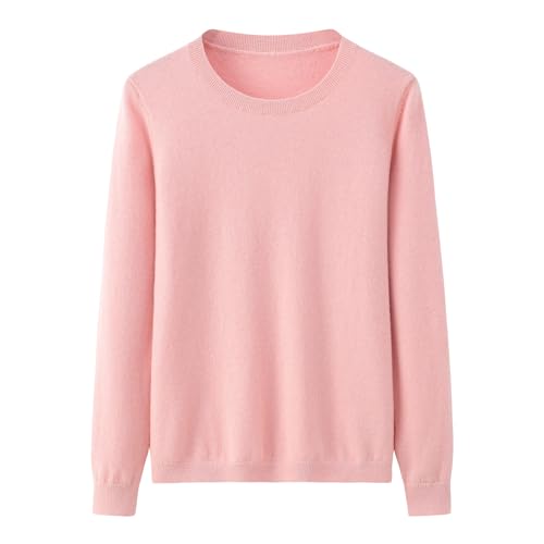 Image of 100% Pure Cashmere Crewneck Sweater for Women Long Sleeve Warm Soft Lightweight Knit Pullover