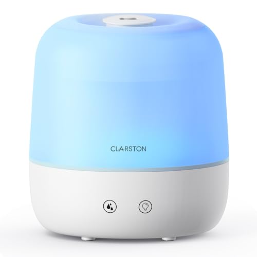Clarston 2L Cool Mist Humidifier for Bedroom with 360&deg; Adjustable Nozzle, High and Low Mist Levels...