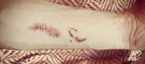 RMCtrends [Pack of 15 sheets] HD Ultra Realistic Halloween Tattoos Fancy Dress Party Costume Makeup Temporary Tattoos Stickers Decoration Fake Wounds Scars and Stitches Make Up x15 Tattoo Sheets