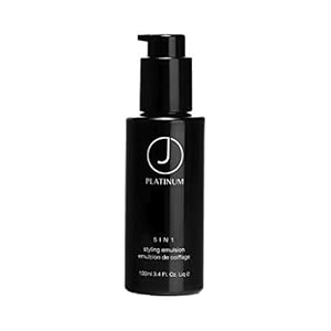 J Beverly Hills Platinum 5 In 1 Leave-in Styling Emulsion Cream with Argan Oil for Heat Protection, (3.4 Oz)