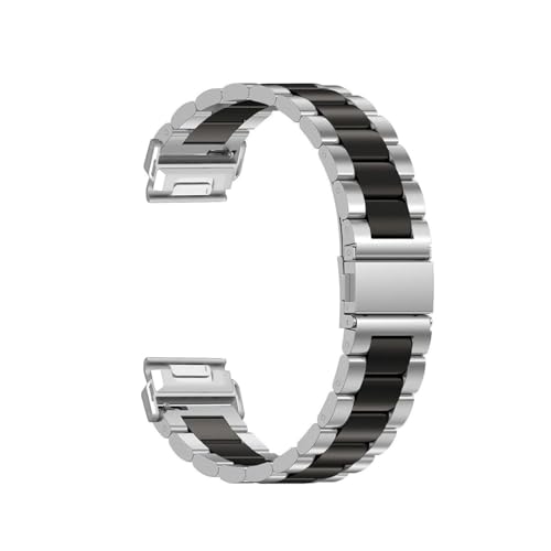 26 22mm�����X�e�����X�|�N�C�b�N�}�E���g�o���h�ɓK������Garmin Forerunner 965 955�o���hEpix Pro/Instinct 2X/Fenix 7X Pro(Silver Black,22mm)