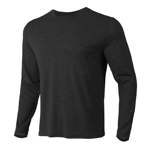 Merino Protect 100% Merino Wool Base Layer Mens Soft Long Sleeve Shirts Odor Resistance Thermal Underwear for Hunting Hiking