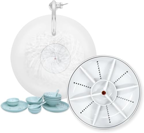 Fiegcit 食器洗い機 超音波 カトラリー/果物/野菜 最小限の洗浄 小型 コンパクト 洗濯機 予洗い ポータブル トラベル ダイレクト リバース 時間節約/節水 軽量 ポータブル 工事不要 怠け者に最適 (C)