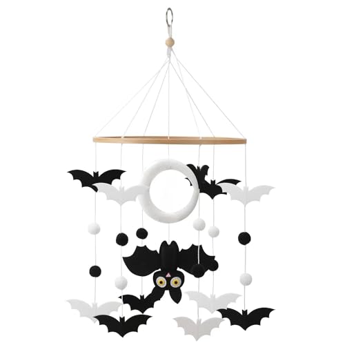 Image of Montessori Mobile, Black and White bat Baby Crib Mobile for Baby Boys & Girls, Bassinet Mobile with Extension Arm Holder, Nursery Mobiles for Crib