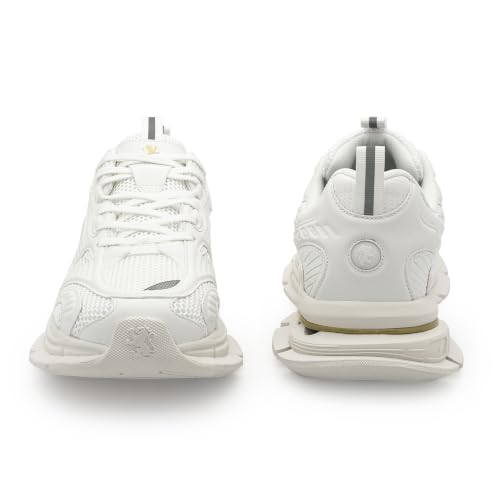 Image of Red Tape Men's Sneakers Grey Black Mesh Pu Round Toe Lace-Up