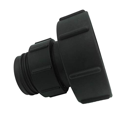 Preisvergleich Produktbild perfeclan 1000L IBC Adapter S100x8 (100mm) Trommelventil übergabe S60x6 (60mm) - Tank Anschluss - Schwarz Äußere grobe Zähne