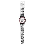 Uhrwerk: ETA Quarz Swatch Unisex Erwachsene Analog Quarz Uhr mit Silikon Armband SUOB160