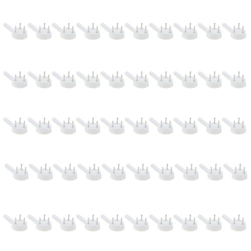 Image of 50PCS White Plastic Non Tracking Wall Hooks Plastic Hard Wall Hanger Picture Frame Hook for Hardware Fasteners