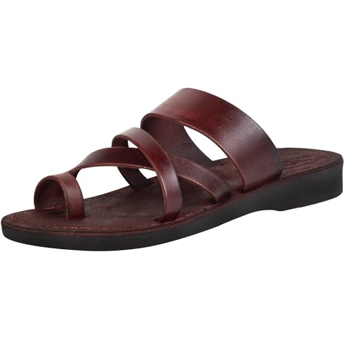 Holy Land Market Men/Women Biblical Jesus Leather/Suede Sandals/Slides From Jerusalem (Suede VI)