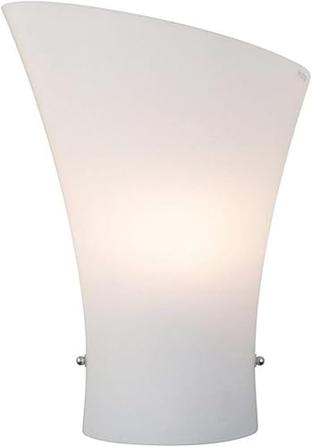 Miniatura 3 de ET2 E20413-09 Aplique de pared de cristal blanco de ópalo moderno que cumple con la ADA, 1 luz de 60 vatios, 12 pulgadas de alto x 9 pulgadas de