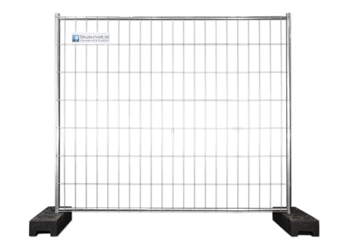 BAUZAUNWELT Clôture de chantier, 11 kg, extra stable, 2,20 x 2,00 m, épaisseur du fil : 3,2 mm, épaisseur de paroi : env. 1,2 mm en acier pré-galvanisé, clôture...