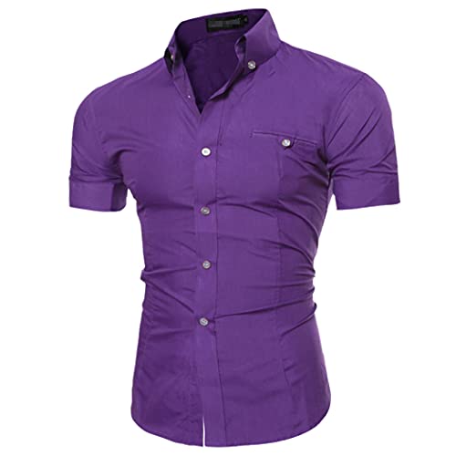 Chemise d'été homme légère et colorée violette pour rester frais au soleil