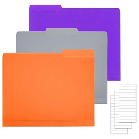 WOT I Plastic File Folders - 50PCS, Heavy Duty Extra Thick Plastic Folders, 1/3 Cut Tab Letter Size Assorted Colors for Organizing and Easy File Storage Plastic File Folders Colored Cover