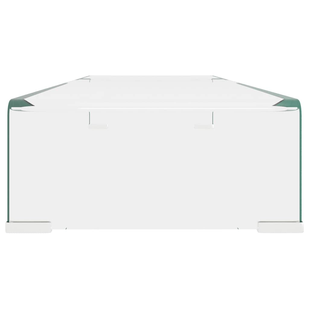Vidrio Templado Elevador Monitor Transparente 90x30x13 cm | Soporte para TV Elevador Monitor Cristal Templado 90x30x13 cm Transparente Mueble Multimedia Rack Escritorio