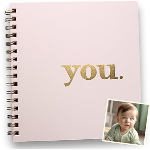You Baby Album, All About You Baby Book, Pregnancy Journal. 8.5" x 8.5", 90 Pgs. Baby Scrapbook Album, Keepsake Baby Gift Girl, Baby Photo Album, Baby Girl Gift Ideas, Letterpress Foil on Cotton Paper Cover