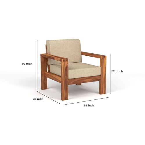 Image of KINGS HOME FURNITURE Sheesham Wooden 4 Seater Sofa for Living Room | Solid Wood Sofa | Rosewood Sofa Set for Home & Office | Lounge (Honey Finish, 4 Seater)