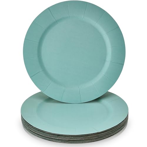 Silver Spoons Vibrant Turquoise Disposable Round Paper Charger Plates - 13 Silver Spoons Vibrant Turquoise Disposable Round Paper Charger Plates - 13