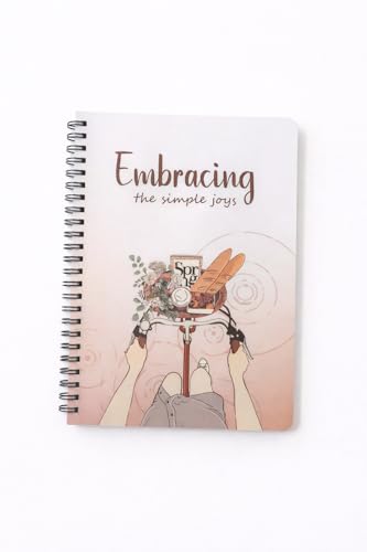 Image of PAPBOO A5 Handy, Embrace, Easy to Carry Spiral Wiro Notebook : 100 GSM Natural Shade Paper, Dot Grid, 120 Pages, Journal, Diary, Gift