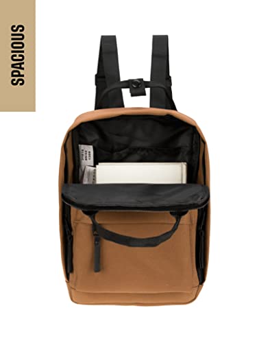 Image of Dickies Brooklyn Mini Backpack, Small Backpack Purse for Men and Women, Travel Shoulder Book Bag (Brown Duck)