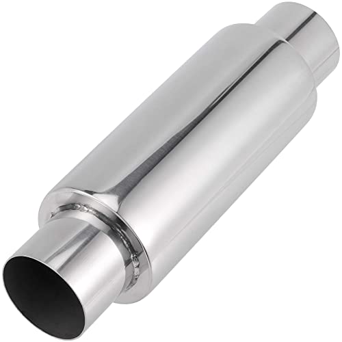 Résonateur de silencieux entrée sortie 6,3 cm tube échappement inox droit universel