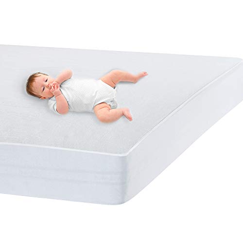 Bedecor flanela protetor de colchão impermeável - para berço - respirável, hipoalergénico, anti-bacteriano - 60 x 120 cm