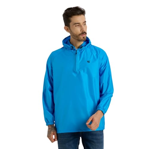 Image of ZEEL Rain Jacket For Men & Women, Unisex Polyester Pull Over Waterproof Raincoat with Hooded Full Sleeves Rainwear, Lightweight, Reusable & Packable (AZ50D)