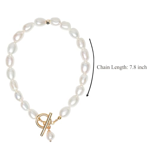 Irregular Baroque Pearl Bracelets Pearl Bangle 18K Gold Plated Buckle Freshwater Pearl Bracelets Everyday Jewelly for Women2