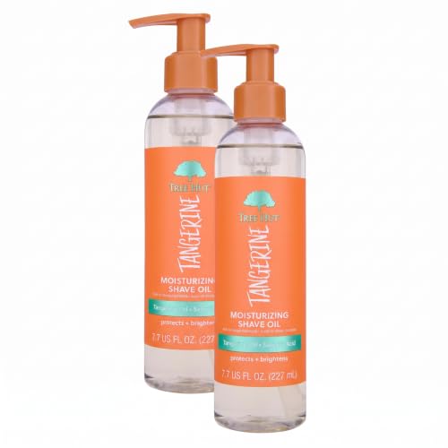 Tree Hut Tangerine Moisturizing Shave Oil,Gel-to-Oil Formula,Ultra Hydrating Barrier for a Close,Smooth Shave,For All Skin Types,7.7 fl oz,(Pack of 2)