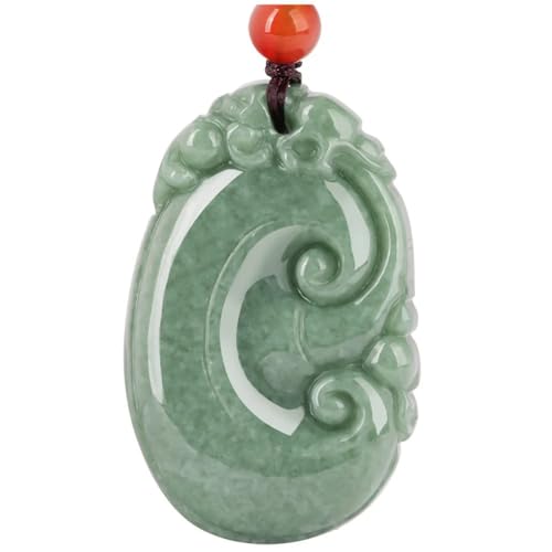 Collier en jade vert naturel sculpté main, un bijou vintage authentique et intemporel