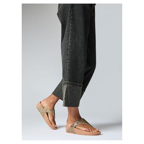Image of FitFlop Women's LULU Suede Toe-Post Sandals | Lightweight Summer Walking Sandals with Cushioned Comfort, Arch Support & Grip