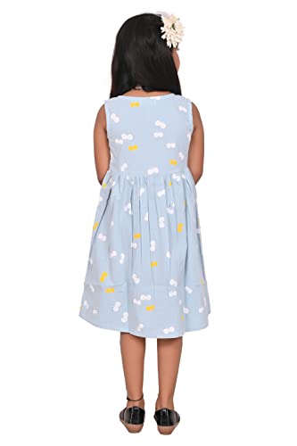 Image of CMMCHAAH Pure Cotton Printed Frock Dress for Girls| Kids Dress |2-12 Years Sizes | Knee Length Frock Dress