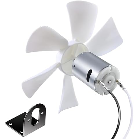 PlusRoc RV Vent Fan Replacement 6 inches RV Exhaust Bathroom Ventilation Roof Ceiling Fan 12V D-Shaft Motor White Fan Blades Compatible with Heng's Elixir Jensen, 250 CFM Cover