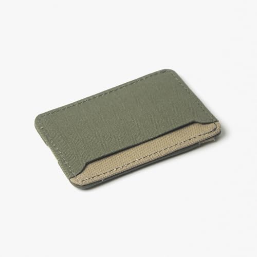 Image of Bellblock Canvas Card Holder for Men /Women | Slim Handcrafted Mens Card Wallet | Upto 5 Cards & Folded Cash | Cotton Canvas | Olive Green (Pack of 1)