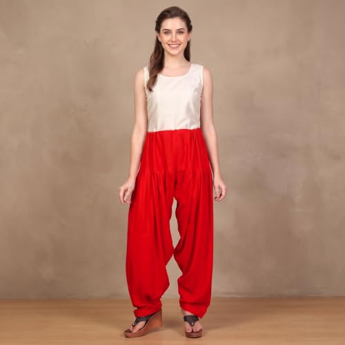 Image of FASHION GALLERY Women's Rayon Relaxed Fit Patiala Salwar with Full Length Drawstring Closure Type and Flexible Waist | Patiala Pant for Woman Free Size Fit Upto XXL