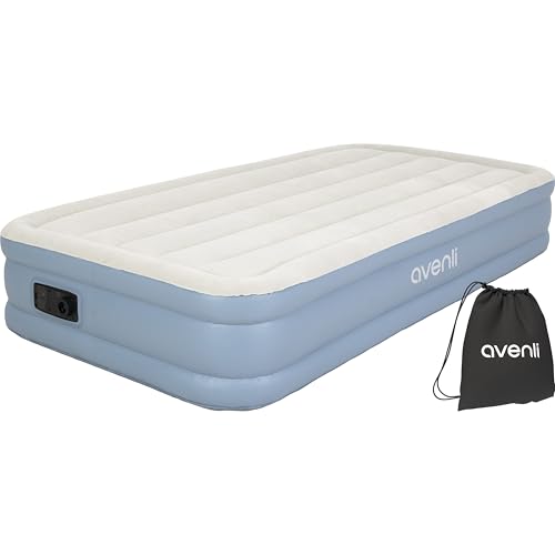 AVENLI Luftmatratze Luftbett selbstaufblasend für 1 Person 191x99x33cm aufblasbare Matratze Gästebett mit integrierter Pumpe hohe Liegefläche beflockte Oberfläche für Camping & Zuhause