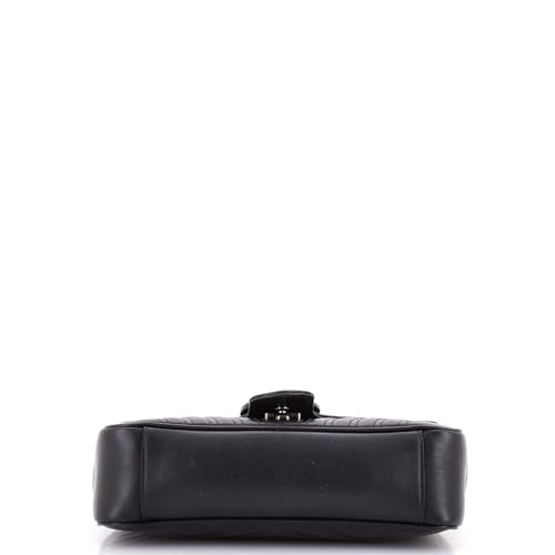 Pre-Loved GG Marmont Flap Bag Matelasse Leather Medium, Black4