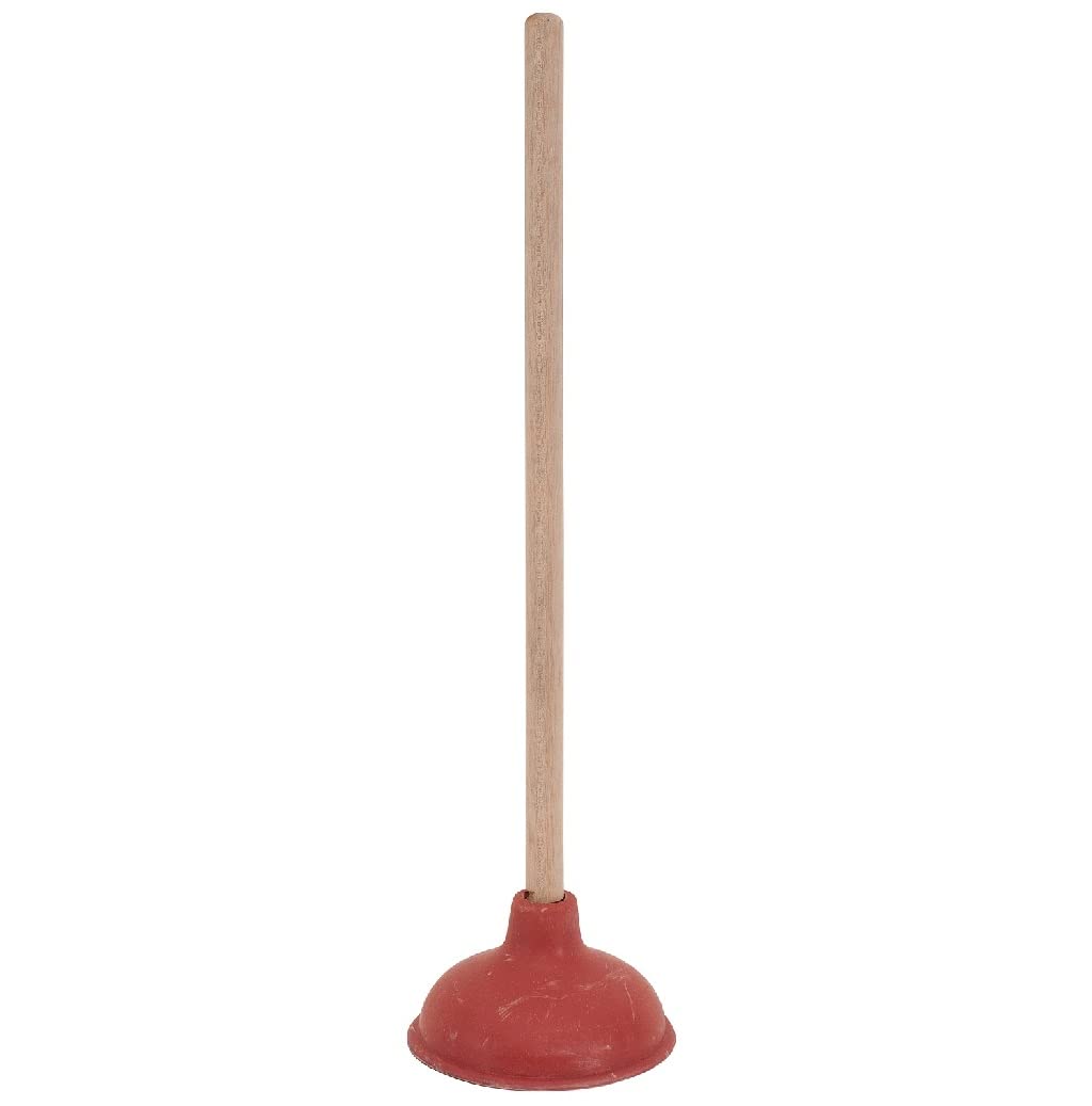 T&B Déboucheur WC avec poignée de 430 mm et tasse de 150 mm Rouge