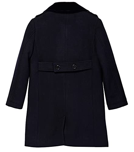 Isaac Mizrahi Boy's 2-20 Velvet Collar Quilt Lined Wool Blend Peacoat2