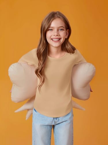 Image of Haloumoning Girls Puff Long Sleeve Shirts Fall Tops 5-14Y