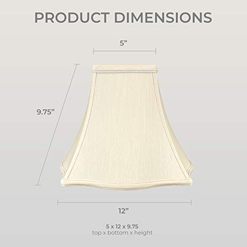 Image of Royal Designs Fancy Square Bell Lamp Shade - Beige - 5 x 12 x 9.75