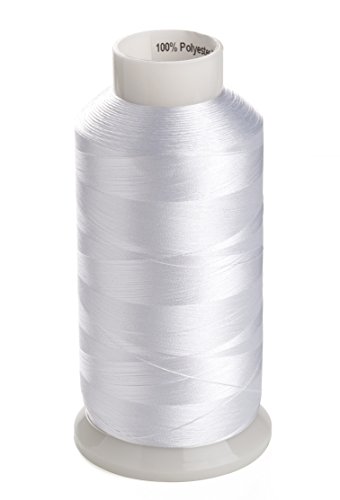 Simthread 75D/2 (60WT) Stickerei Spulen Gewinde - 5,500 Yards, für Brother, Babylock, Bernette, Janome, Kenmore, Singer, W6 N 5000 Stickmaschine und Nähmaschine (Weiß)