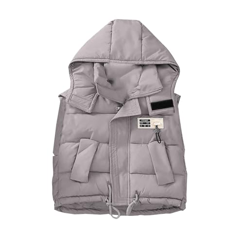 Toddler Boys Hooded Vest Light Weight Down Vest for Girls Sleeveless Jacket with Pocket for Fall Winter