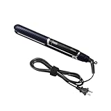 YA-Man Spa Styler Straight + Wave Flat Iron Hair Straightener and Curler 2 in 1 - Advanced Japanese Technology, Dual Voltage, Titanium Tourmaline Plates with Red Light Therapy, 5 Heat Settings (Navy)