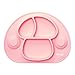 Plato Bebé Con Ventosa - Vajilla de Silicona Alimentaria - Mantel Antideslizante Para Trona - 3 Compartimentos Papilla – Niños 6-18 Meses – Apto Para Lavavajillas Y Microondas (Rosa)