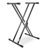 🎹 Stable Double-Braced X Construction: Offers reliable stability with quick height adjustments, perfect for standing performances or seated play. 🛡️ Durable Steel Frame: Built with high-quality steel and a sleek black finish, ensuring a safe and stur...