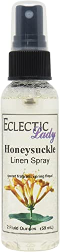 Honeysuckle Linen Spray (Double Strength), 8 ounces - Eclectic Lady Sheet and Linen Spray - No Artificial Colors, Parabens, or Preservatives - Long-Lasting Scent for Bed, Fabric & Pillow