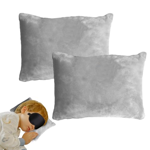 Almohada de viaje genérica pequeña – Cojín de peluche de 2 piezas | Cuello, Puño, Talla, Rodillera para Mascotas, Silla, Sofá, cama, Avión, Coche, Oficina, Siesta, Confort Portátil