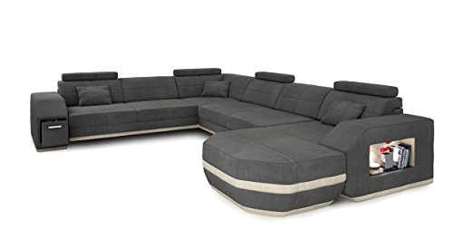 Bullhoff by Giovanni Capellini Sofa Couch Wohnlandschaft XXL Stoffsofa grau...