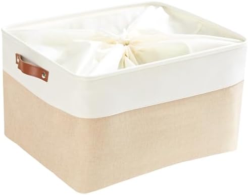 Ruucy Lot De 3 Boîtes De Rangement Tissu Pliable - Panier Ouvert Avec Poignée Pour Vêtements Jouets Dressing Armoire