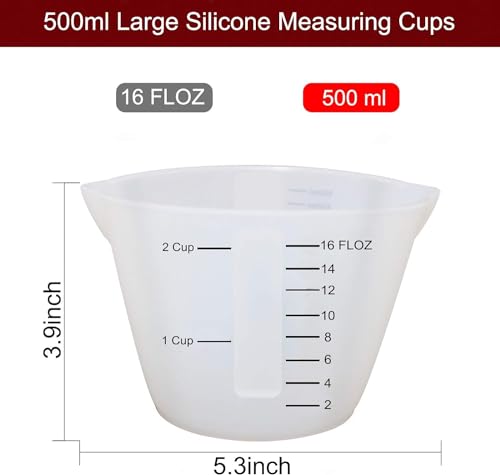 2 Pzas Vasos Medidores Silicona 500 ml Grandes miniatura 2